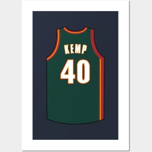 Shawn Kemp Seattle Supersonics Jersey Qiangy Posters and Art